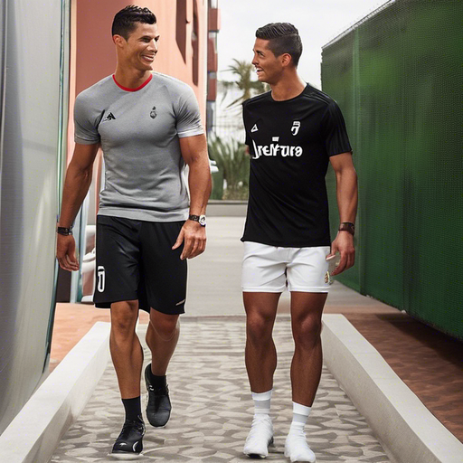 The photo depicts Cristiano Ronaldo with his partners, exploring the relationship between love and football in his life.