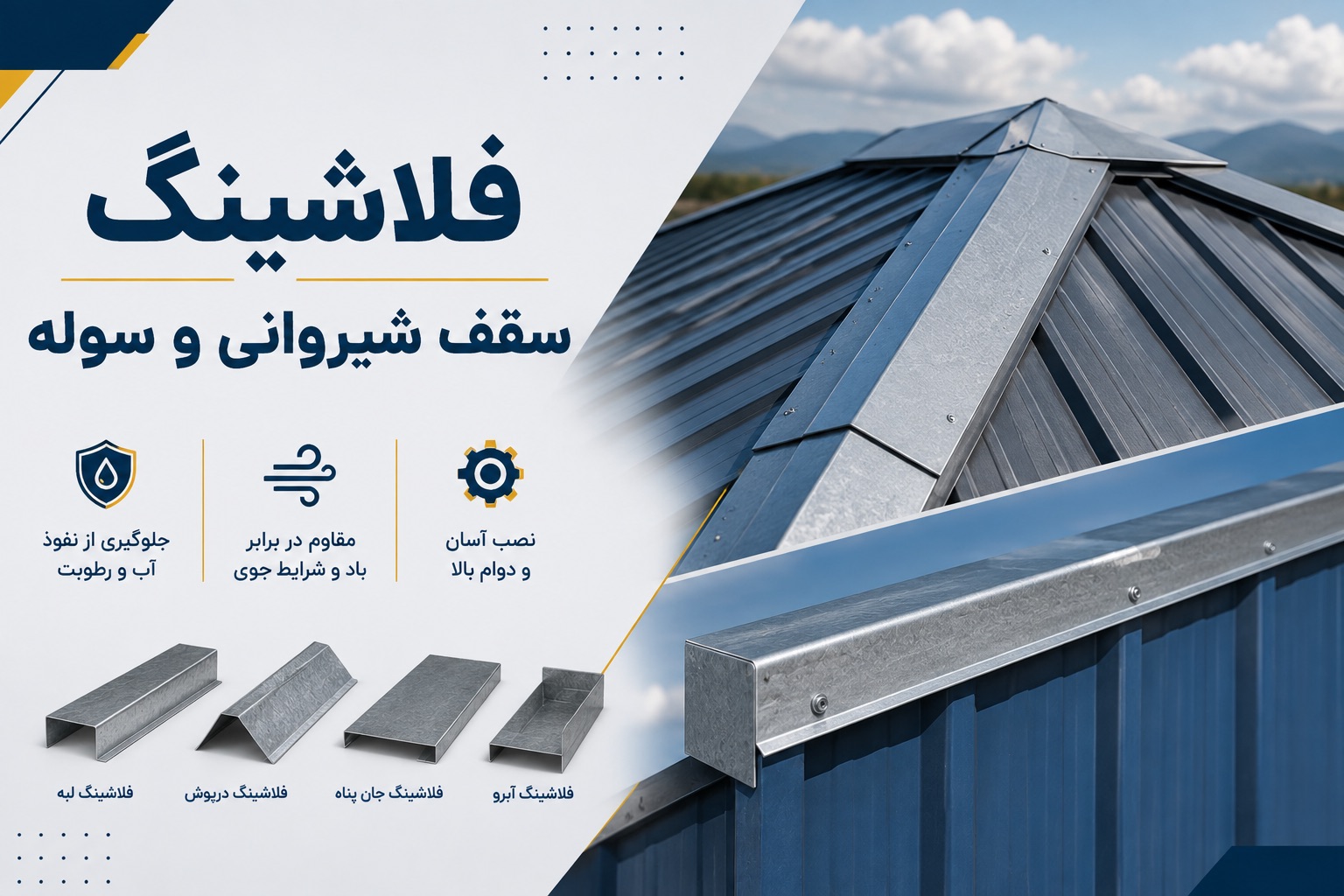 فلاشینگ سقف شیروانی و سوله
